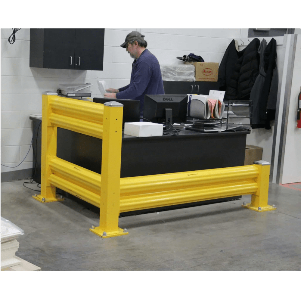 Heavy Duty Warehouse Double Guard Rail Add-On Unit