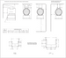 Technical drawing of wall and ceiling installation with brackets