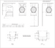 Technical drawing of wall and ceiling installation with brackets